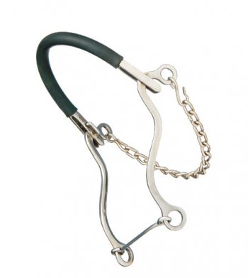 LONG CHROMED RUBBER HACKAMORE BIT